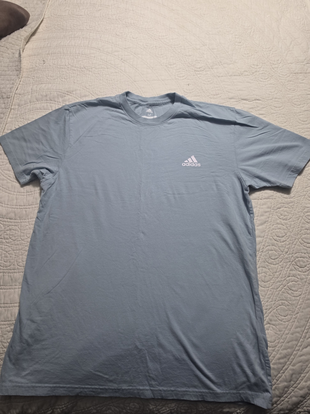 adidas Light Blue Short Sleeve Logo Tee
